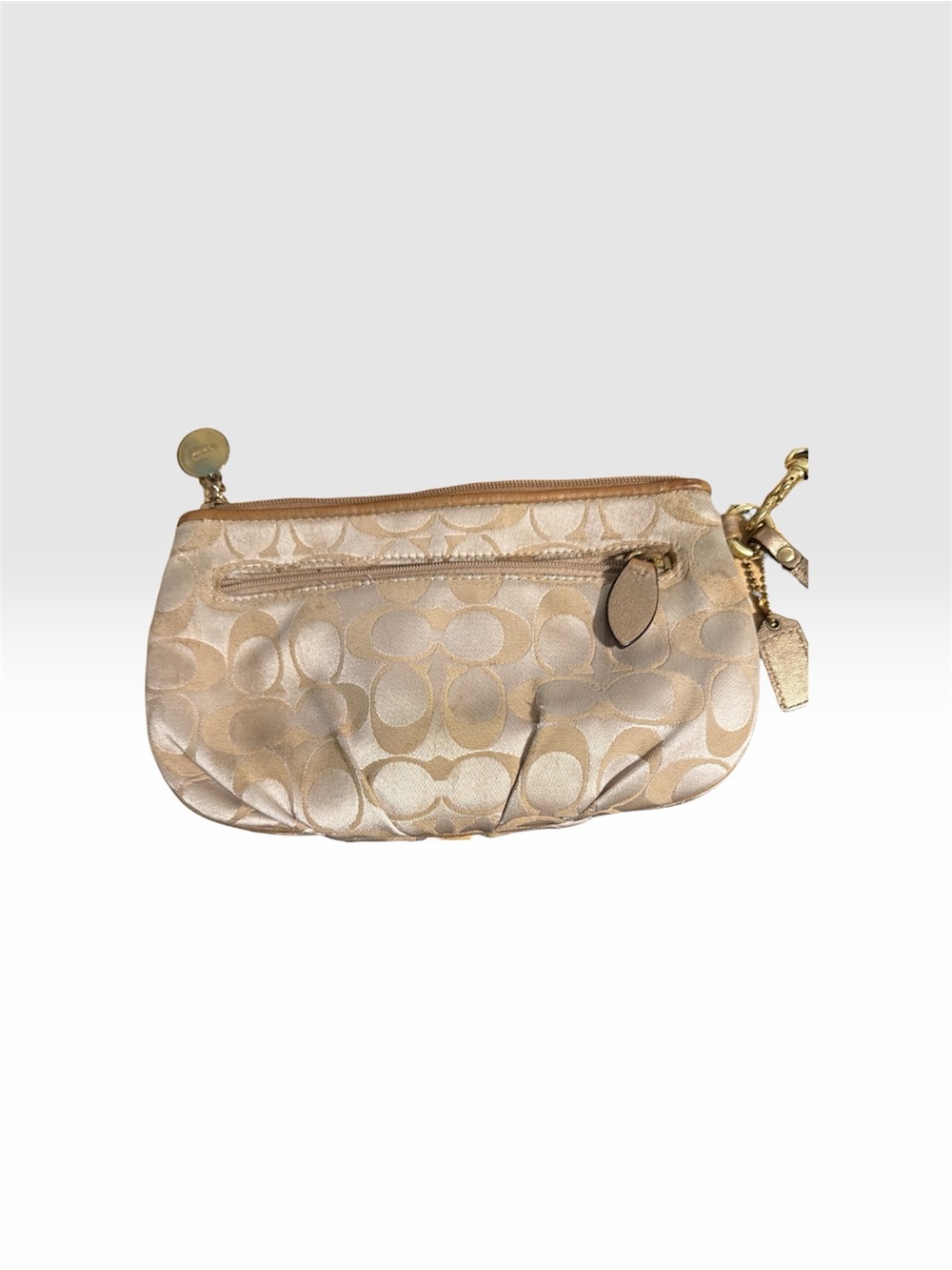 Coach Metallic Gold Signature Wristlet Clutch - Picture 4 of 5